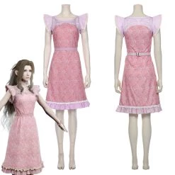 NewCosplay Final Fantasy VII Remake Aerith Gainsborough Pink Dress Halloween Carnival Outfit Cosplay Costume New Arrivals