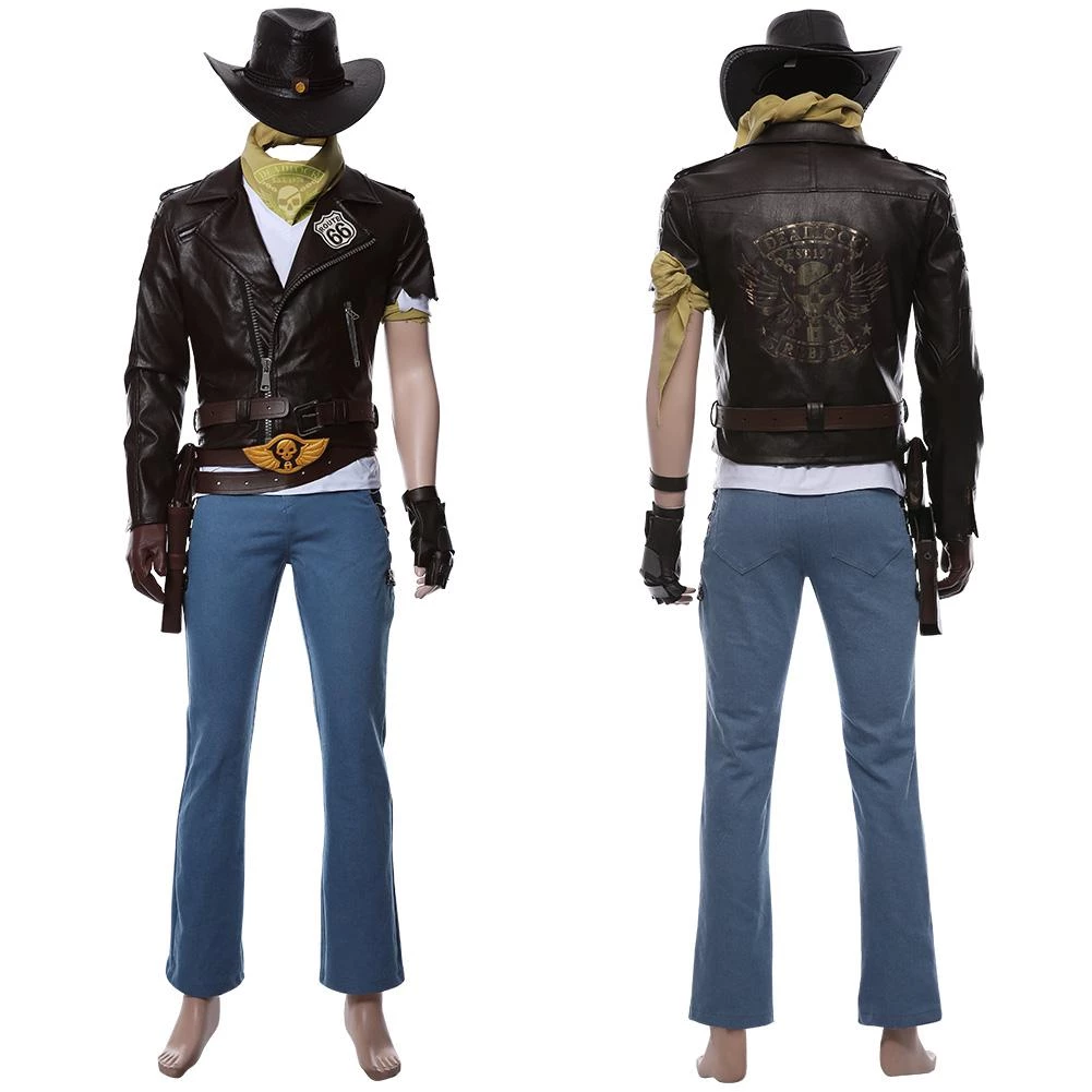 NewCosplay Overwatch Jesse Mccree Mens Costume Halloween 2021 Cosplay Costume New Arrivals 3 NewCosplay Overwatch Jesse Mccree Mens Costume Halloween 2021 Cosplay Costume New Arrivals