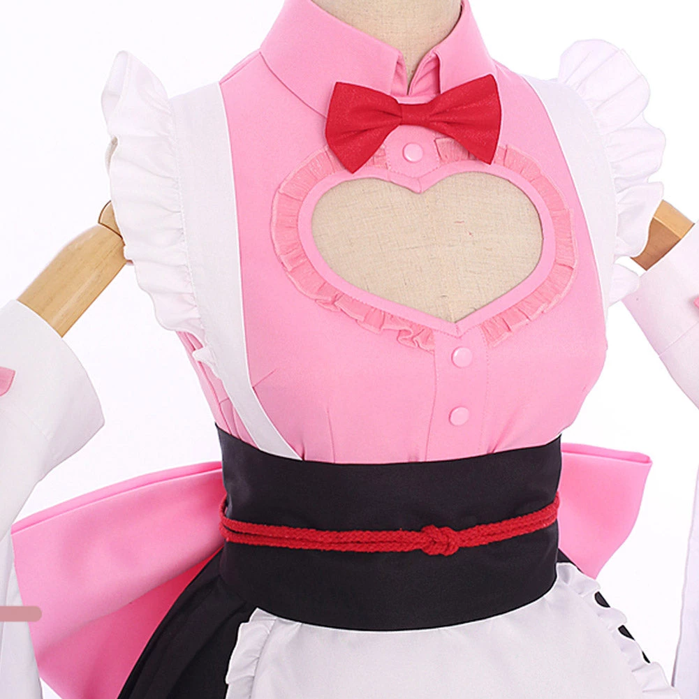NewCosplay Demon Slayer Kanroji Mitsuri Maid Outfit Cosplay Costume 6 NewCosplay Demon Slayer Kanroji Mitsuri Maid Outfit Cosplay Costume