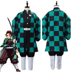 NewCosplay Kids Children Demon Slayer: Kimetsu No Yaiba Kamado Tanjirou Cosplay Costume New Arrivals