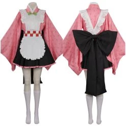 NewCosplay New Arrivals Demon Slayer Kamado Nezuko Maid Dress Outfits Halloween Carnival Suit Cosplay Costume