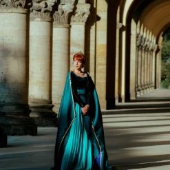 NewCosplay Frozen 2 Queen Anna Coronation Gown Dark Green Dress Cosplay Costume 31 NewCosplay Frozen 2 Queen Anna Coronation Gown Dark Green Dress Cosplay Costume