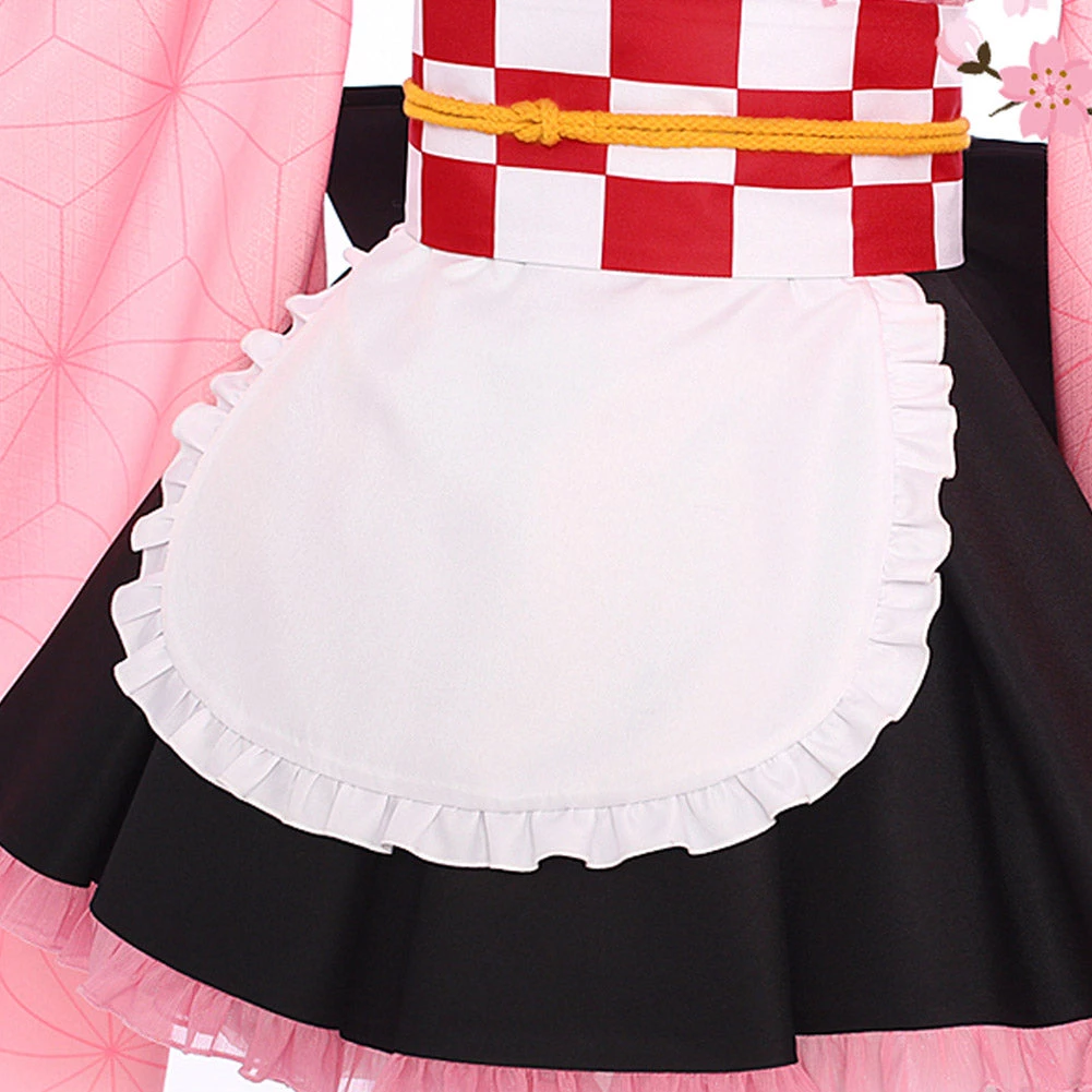 NewCosplay Demon Slayer Kamado Nezuko Maid Outfit Cosplay Costume 5 NewCosplay Demon Slayer Kamado Nezuko Maid Outfit Cosplay Costume