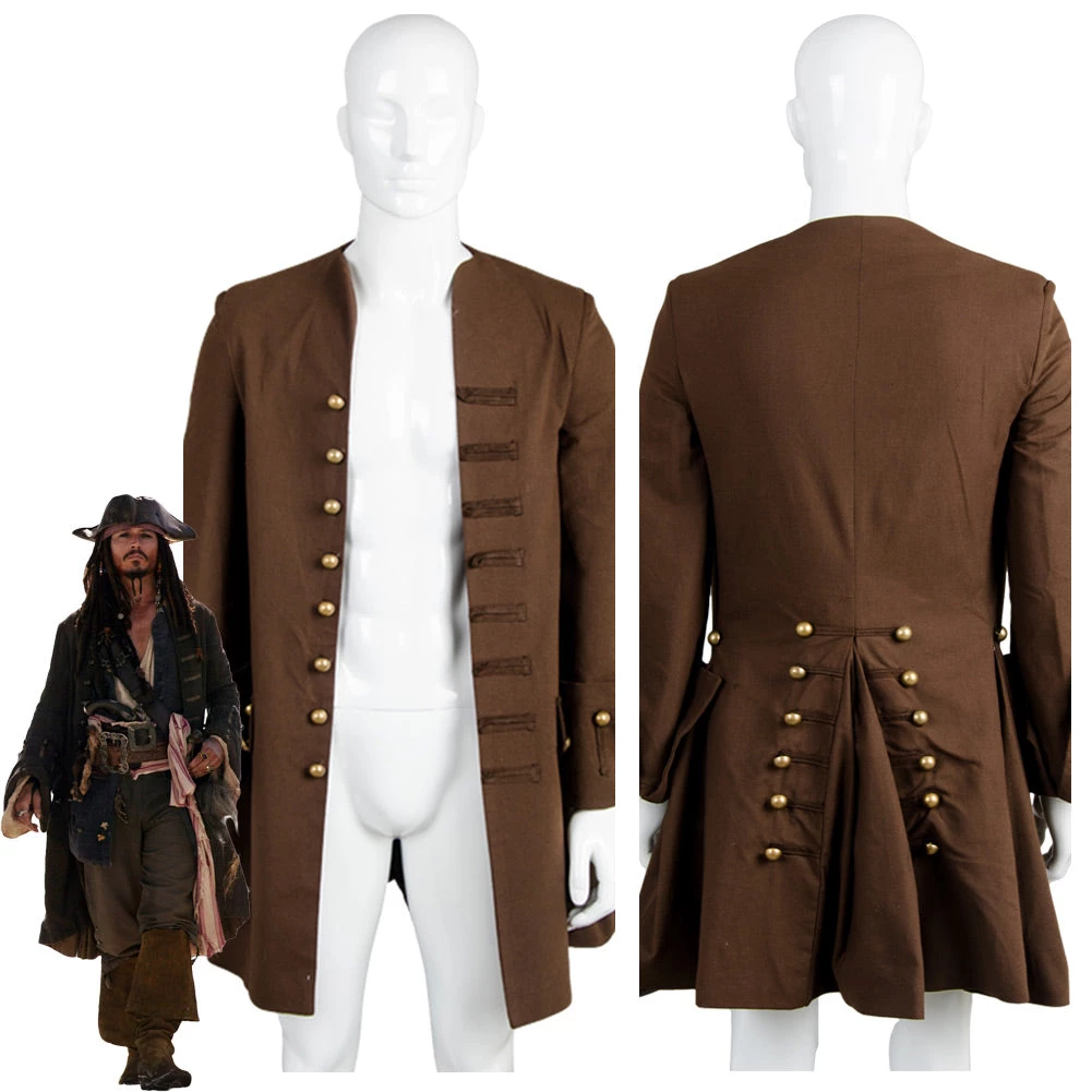 NewCosplay New Arrivals Pirates Of The Caribbean Jack Sparrow Jacket Only Costume 3 NewCosplay New Arrivals Pirates Of The Caribbean Jack Sparrow Jacket Only Costume