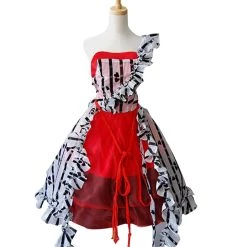 NewCosplay Alice In Wonderland Alice Red Court Dress Halloween Carnival Suit Cosplay Costume