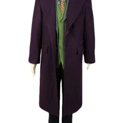 NewCosplay New Arrivals Dark Knight Joker Purple Wool Trench Coat Cosplay Costume