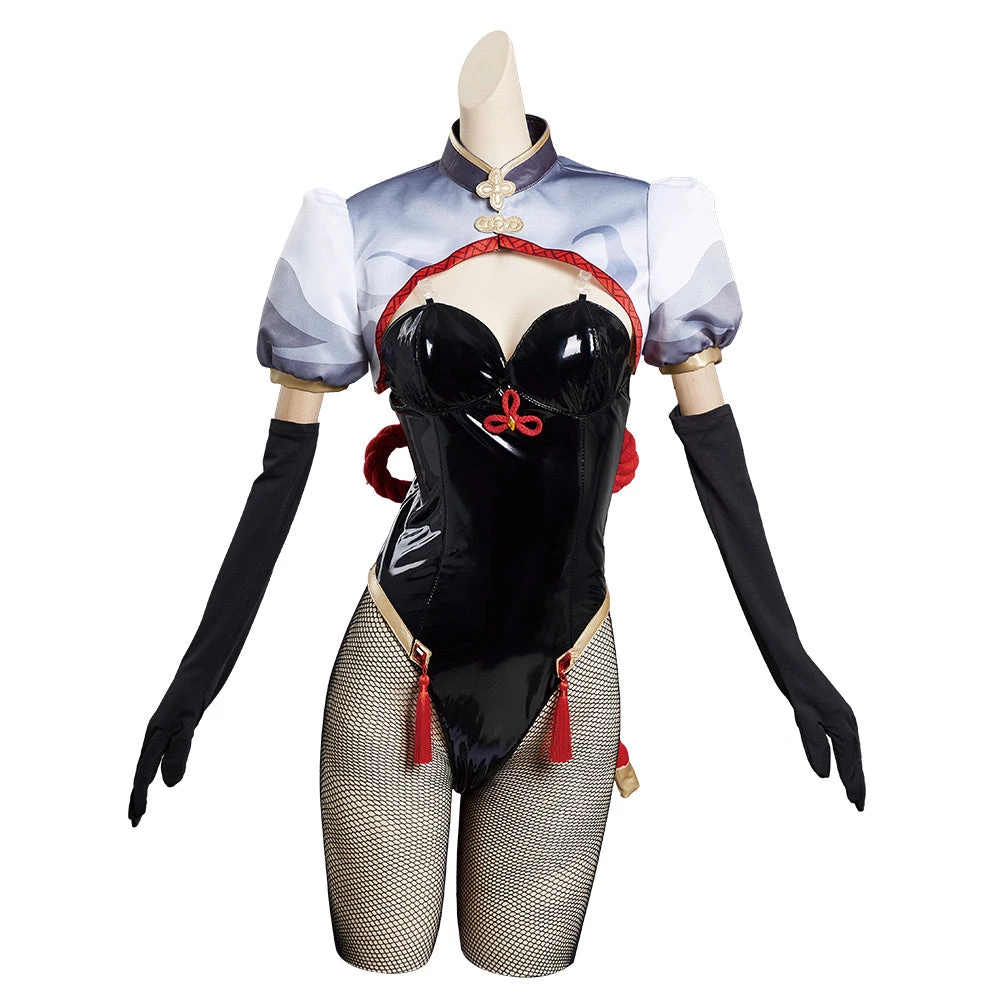 NewCosplay Genshin Impact Shen He Bunny Girls Original Design Cosplay Costume - Cossky® 4 NewCosplay Genshin Impact Shen He Bunny Girls Original Design Cosplay Costume - Cossky®
