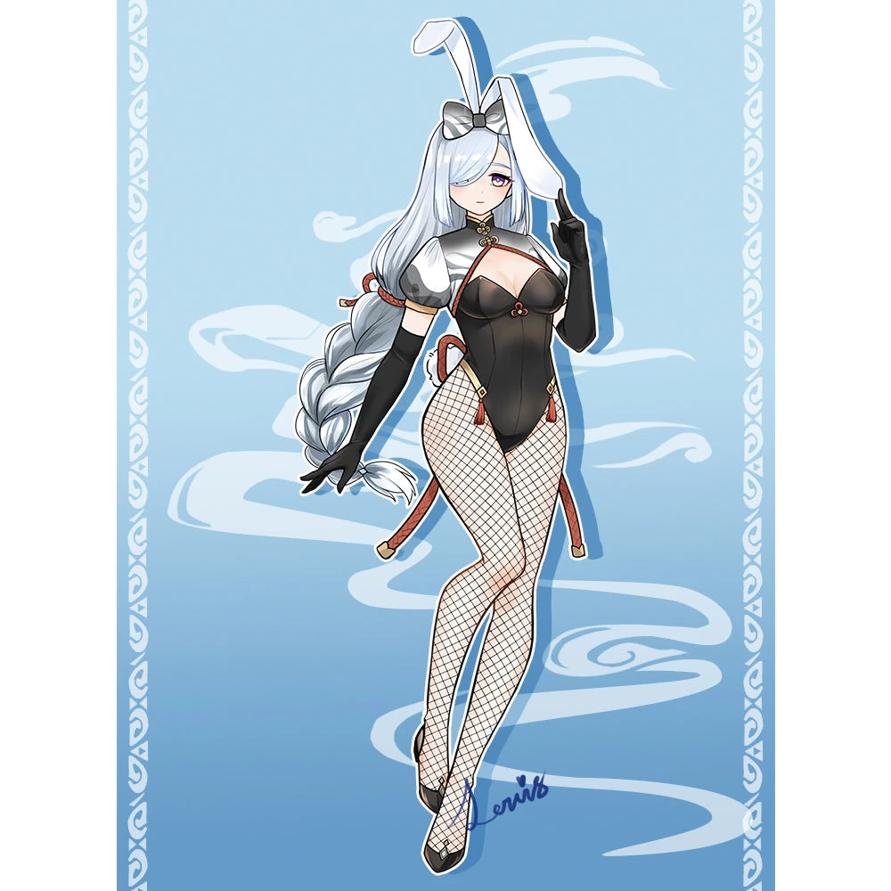 NewCosplay Genshin Impact Shen He Bunny Girls Original Design Cosplay Costume - Cossky® 13 NewCosplay Genshin Impact Shen He Bunny Girls Original Design Cosplay Costume - Cossky®