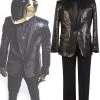 NewCosplay Daft Punk Sparking Black Sequin Performance Outfits Robot Cosplay Costume Black Version