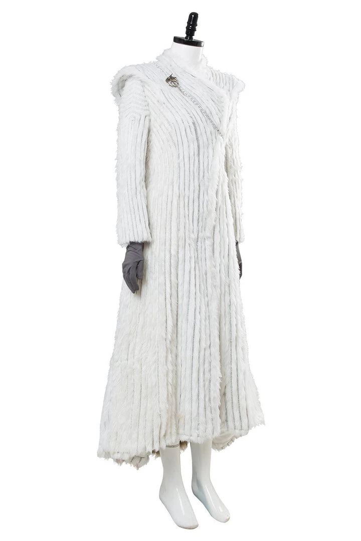 New Cosplaysky Game Of Thrones Daenerys Season 7 E6 Targaryen Outfit Dragonstone Snow Dress Cosplay Costume 8 New Cosplaysky Game Of Thrones Daenerys Season 7 E6 Targaryen Outfit Dragonstone Snow Dress Cosplay Costume