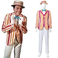 New Cosplaysky New Arrivals Mary Poppins 1964 Film Bert Dick Van Dyke Suit Cosplay Costume
