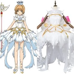New Cosplaysky Cardcaptor Sakura:Clear Card Sakura Kinomoto Snow Angel Fancy Dress Cosplay Costume