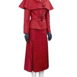 New Cosplaysky 2018 Mary Poppins Returns Costume Mary Poppins Dress Hat Red Version