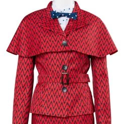New Cosplaysky 2018 Mary Poppins Returns Costume Mary Poppins Dress Hat Red Version
