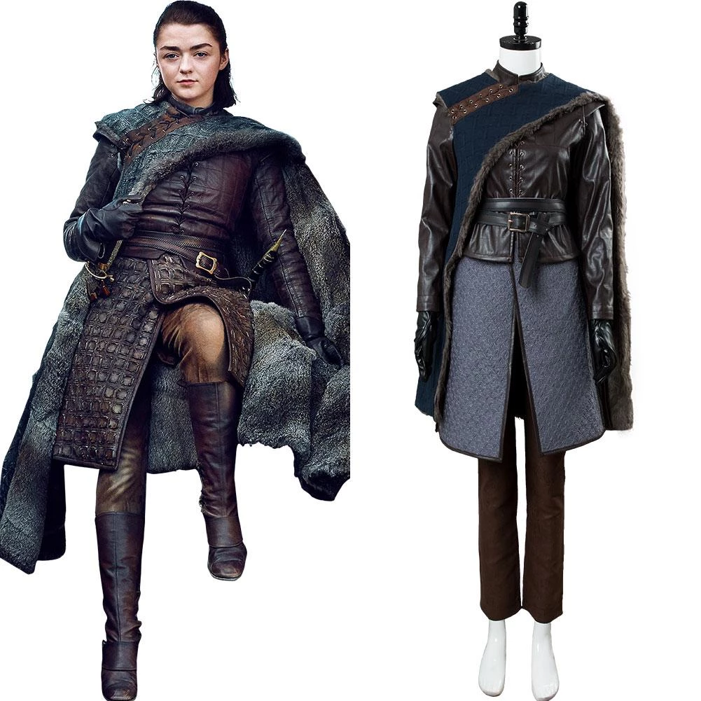CosplaySky Game Of Thrones Season 8 S8 Arya Stark Outfit Cosplay Costume New Arrivals 3 CosplaySky Game Of Thrones Season 8 S8 Arya Stark Outfit Cosplay Costume New Arrivals