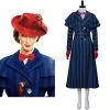 New Cosplaysky 2018 Mary Poppins Returns Costume Mary Poppins Dress Hat For Adult