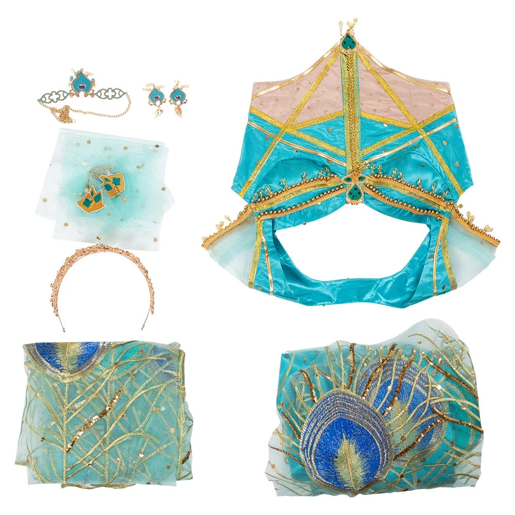 NewCosplay New Arrivals Aladdin Naomi Scott Princess Jasmine Peacock Outfit Cosplay Costume 15 NewCosplay New Arrivals Aladdin Naomi Scott Princess Jasmine Peacock Outfit Cosplay Costume
