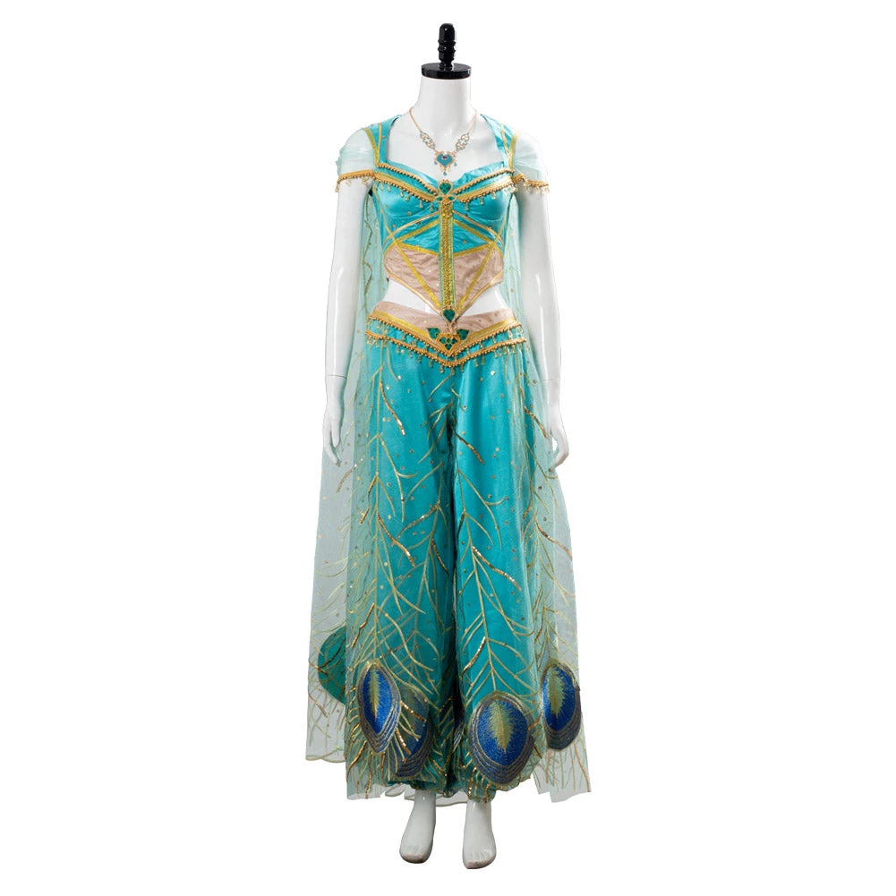 NewCosplay New Arrivals Aladdin Naomi Scott Princess Jasmine Peacock Outfit Cosplay Costume 4 NewCosplay New Arrivals Aladdin Naomi Scott Princess Jasmine Peacock Outfit Cosplay Costume