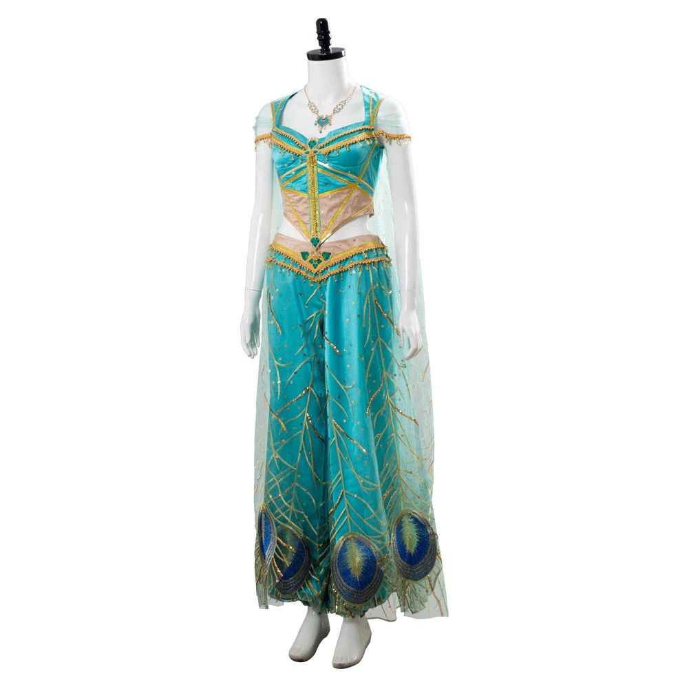 NewCosplay New Arrivals Aladdin Naomi Scott Princess Jasmine Peacock Outfit Cosplay Costume 5 NewCosplay New Arrivals Aladdin Naomi Scott Princess Jasmine Peacock Outfit Cosplay Costume