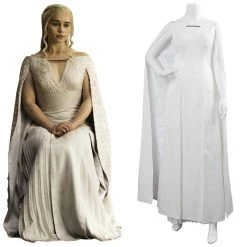 CosplaySky New Arrivals Game Of Thrones 5 Daenerys Targaryen Dress White Long Party Dress Ball Gowns