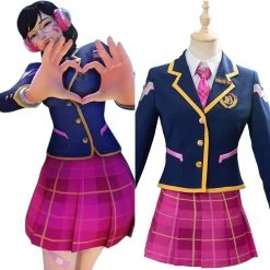 CosplaySky New Arrivals Overwatch Academy Dva Skin 3-YEAR Anniversary Outfit Cosplay Costume
