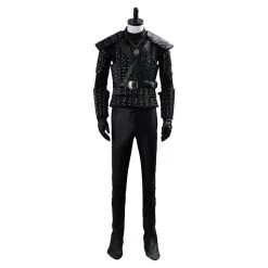 NewCosplay The Witcher Geralt Of Rivia Black Uniform Halloween Cosplay Costume