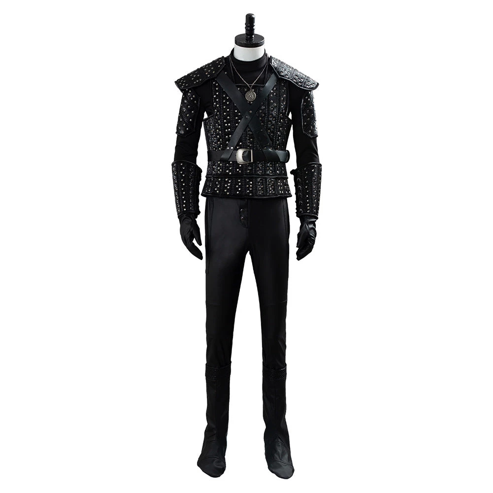NewCosplay The Witcher Geralt Of Rivia Black Uniform Halloween Cosplay Costume 4 NewCosplay The Witcher Geralt Of Rivia Black Uniform Halloween Cosplay Costume