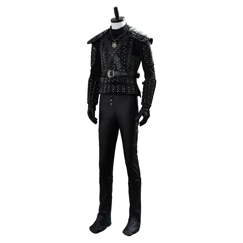NewCosplay The Witcher Geralt Of Rivia Black Uniform Halloween Cosplay Costume 5 NewCosplay The Witcher Geralt Of Rivia Black Uniform Halloween Cosplay Costume