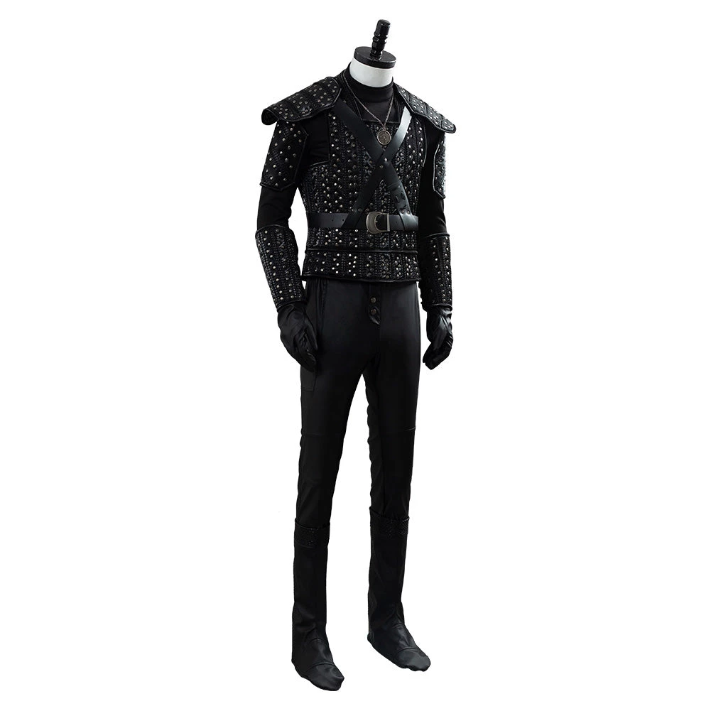NewCosplay The Witcher Geralt Of Rivia Black Uniform Halloween Cosplay Costume 7 NewCosplay The Witcher Geralt Of Rivia Black Uniform Halloween Cosplay Costume
