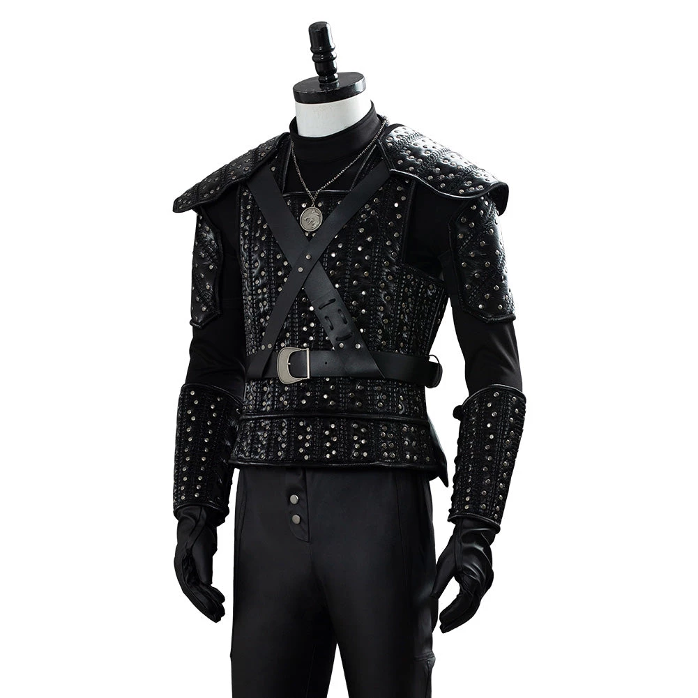 NewCosplay The Witcher Geralt Of Rivia Black Uniform Halloween Cosplay Costume 9 NewCosplay The Witcher Geralt Of Rivia Black Uniform Halloween Cosplay Costume