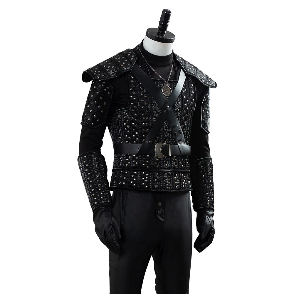 NewCosplay The Witcher Geralt Of Rivia Black Uniform Halloween Cosplay Costume 10 NewCosplay The Witcher Geralt Of Rivia Black Uniform Halloween Cosplay Costume