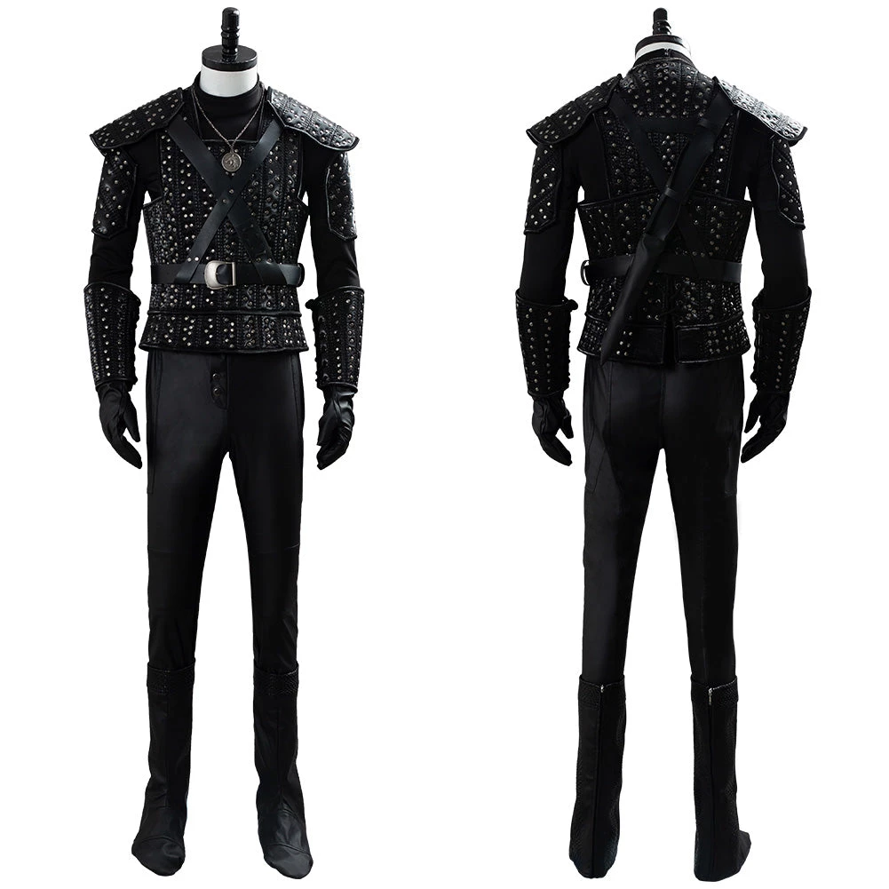 NewCosplay The Witcher Geralt Of Rivia Black Uniform Halloween Cosplay Costume 3 NewCosplay The Witcher Geralt Of Rivia Black Uniform Halloween Cosplay Costume