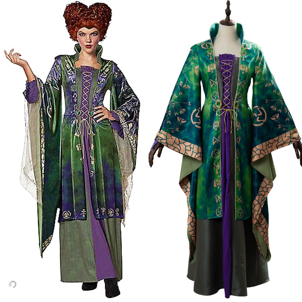 NewCosplay Hocus Pocus Winifred Sanderson Dress Suit Cosplay Costume 3 NewCosplay Hocus Pocus Winifred Sanderson Dress Suit Cosplay Costume