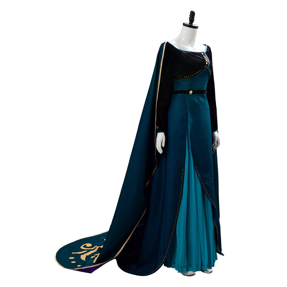 NewCosplay Frozen 2 Queen Anna Coronation Gown Dark Green Dress Cosplay Costume 7 NewCosplay Frozen 2 Queen Anna Coronation Gown Dark Green Dress Cosplay Costume
