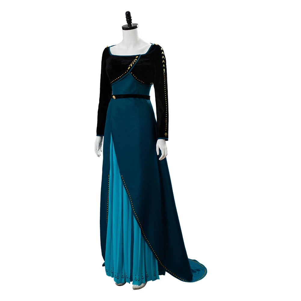 NewCosplay Frozen 2 Queen Anna Coronation Gown Dark Green Dress Cosplay Costume 9 NewCosplay Frozen 2 Queen Anna Coronation Gown Dark Green Dress Cosplay Costume