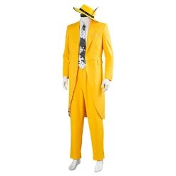 NewCosplay The Mask Jim Carrey Yellow Suit Men Uniform Outfit Halloween Carnival Costume Cosplay Costume New Arrivals
