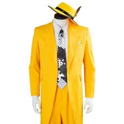 NewCosplay The Mask Jim Carrey Yellow Suit Men Uniform Outfit Halloween Carnival Costume Cosplay Costume New Arrivals