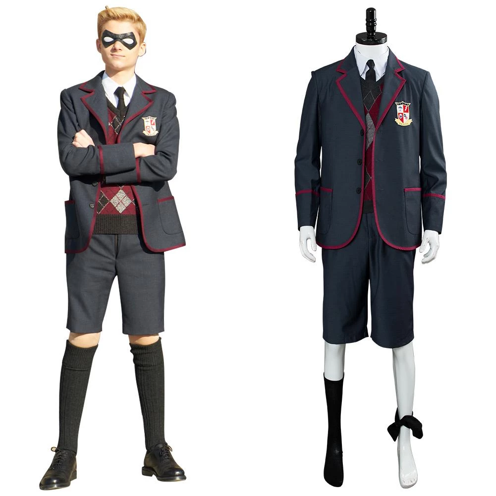 CosplaySky The Umbrella Academy School Uniform Boys Luther Spaceboy School Outfit Cosplay Costume New Arrivals 3 CosplaySky The Umbrella Academy School Uniform Boys Luther Spaceboy School Outfit Cosplay Costume New Arrivals