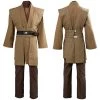 CosplaySky Star Wars Obi Wan Kenobi Jedi Cosplay Costume Brown Version No Cloak