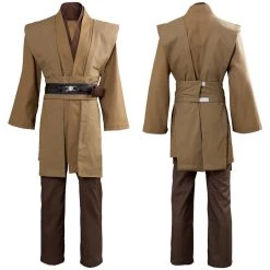 CosplaySky Star Wars Obi Wan Kenobi Jedi Cosplay Costume Brown Version No Cloak