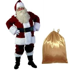 New Cosplaysky Santa Claus Cosplay Costume Christmas Outfit Luxury 10 Pieces Set Adult New Arrivals
