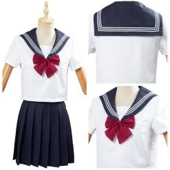 NewCosplay Summer Navy Sailor Suit Cosplay Top Skirt Outfit JK High School Uniform Class Uniform Students Clothing