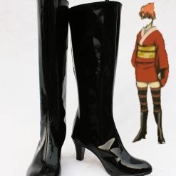 NewCosplay Gintama Kagura Cosplay Black Boots Shoes