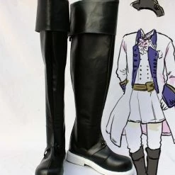 NewCosplay Axis Power Hetalia Cosplay Black Boots Shoes