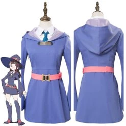 NewCosplay New Arrivals Little Witch Academia Kagari Atsuko Akko Cosplay Dress Purple Witch Costume