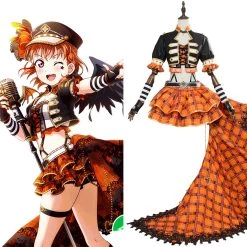 New Cosplaysky New Arrivals Love Live! Sunshine!! Chika Takami Aqours Punk Rock Dress Outfit Cosplay Costume