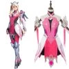 New Cosplaysky New Arrivals Overwatch Mercy Angela Ziegler Outfit Pink Mercy Skin Cosplay Costume
