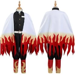NewCosplay Demon Slayer: Kimetsu No Yaiba Rengoku Kyoujurou Cosplay Costume For Kids Children