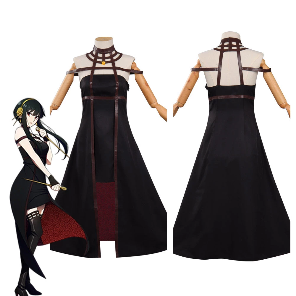 NewCosplay SPY×FAMILY Yor Forger Cosplay Costume Dress Headband Earring Outfits Halloween Carnival Suit 3 NewCosplay SPY×FAMILY Yor Forger Cosplay Costume Dress Headband Earring Outfits Halloween Carnival Suit