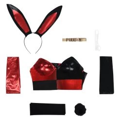 NewCosplay Harley Quinn Bunny Girl Jumpsuit Outfits Christmas Carnival Suit Cosplay Costume